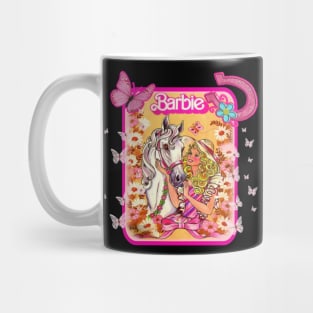 Y2k aesthetics horse girl pink tiny butterfly Mug